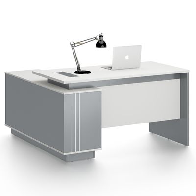 High-Quality Modern Technology Sense Executive Desk CEO Office Table BMW Grey + White