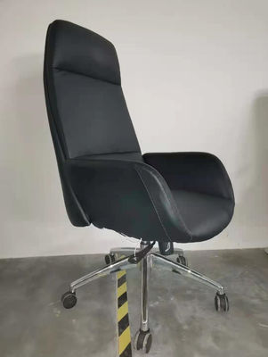 High Back Office Leather Revolving Chair With 3 Class Gas Lift  Five Star Leg