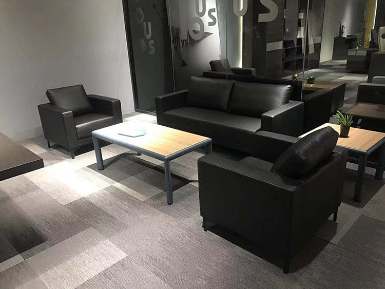 Wood Single Leather Sofa , DIOUS Office Reception Seating