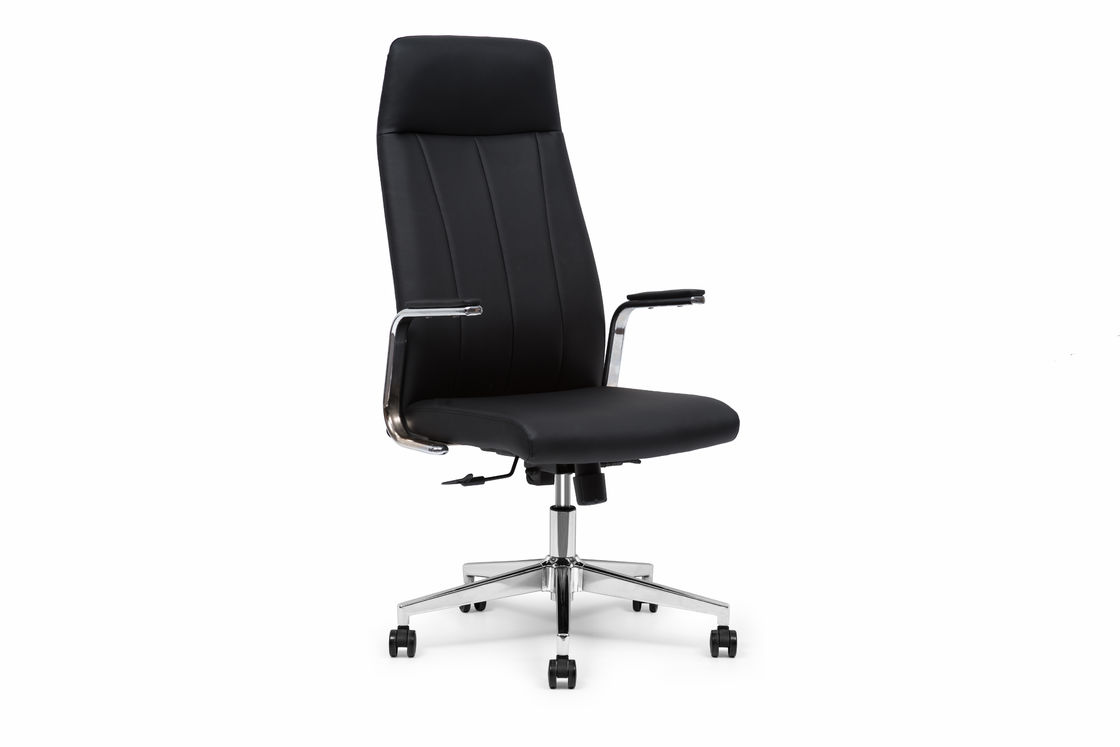 Black PU Leather Revolving Chair Executive Manager Office Chair